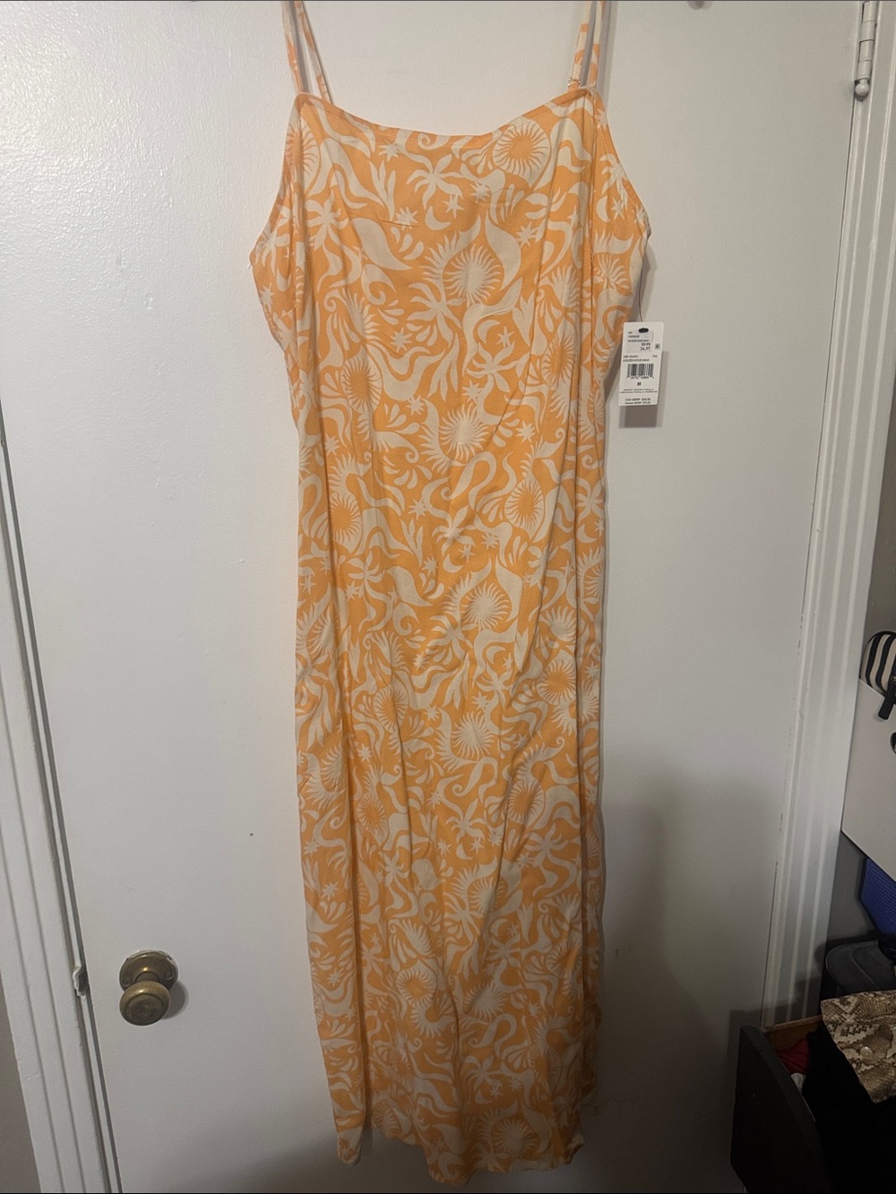 Billabong Yellow and Cream Floral Slip Maxi Dress